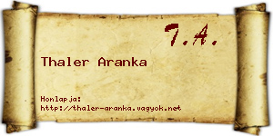 Thaler Aranka névjegykártya